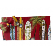Vintage Hawaiian Surf Boards Cummerbund and Bow Tie Set (Red Background)